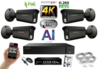 MS 4K IP 4 kamerový set so switchom 8 Mpix GTube (6379K4B) 